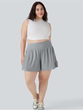 2 Pair HALARA Light Grey And Black High-Rise Athletic Shorts